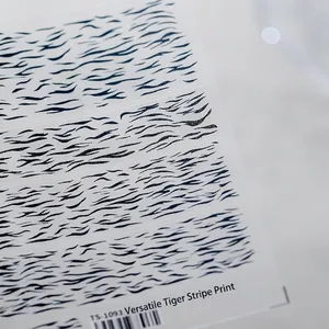 Tiger Stripe Nail Art Stickers Embossed Animal Pattern Decals Ultra Thin DIY Manicure Decoration TS-1093 For Women Girls