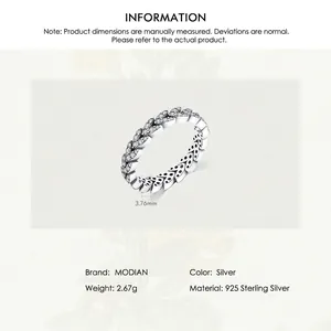 S925 sterling silver leaf ring with micro-pave crystals and minimalist V-shape design