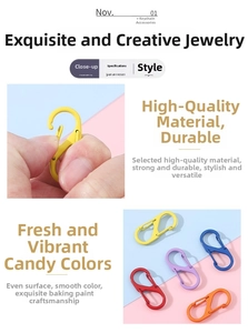 Detail shot of candy-colored S-shaped spring buckles showing high-quality lacquer finish