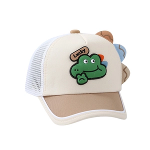 Atmungsaktive Trucker-Kappe für Kleinkinder mit niedlichem Dinosaurier-Patch