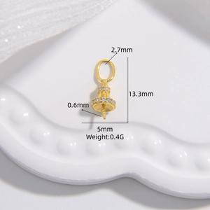 Pendentif évasé en argent sterling S925 doré avec zircons pour la création de bijoux