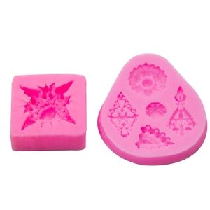 Baroque style relief silicone mold set for vintage pendant fondant and DIY baking cake