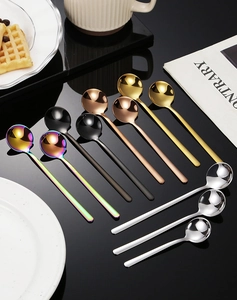 Cuillères à café en acier inoxydable 304 polies en diverses couleurs et tailles