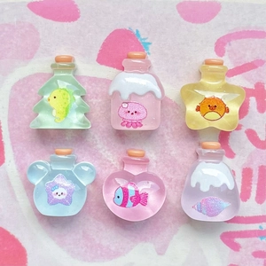 Mini Wishing Bottle Charms Resin Drifting Bottles With Cork Stopper Cartoon Ocean Animal Interior For DIY Craft Decor Cute