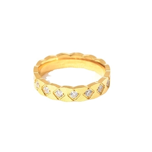 Minimalist gold plated wavy eternity ring with sparkling cubic zirconia crystals