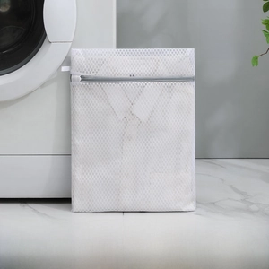 30X40CM milky white honeycomb mesh laundry bag for delicate white shirts and underwear