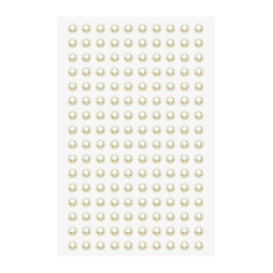 Macro detail of rows of white semi-round pearl stickers for DIY crafts and car decor