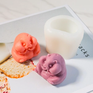 Cute groundhog silicone mold for DIY candles and creative plaster figurines craft