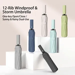 Detailed display of six colors for the ultralight foldable automatic sun and rain umbrella
