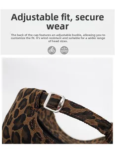 Detail shot of the vintage leopard print baseball cap featuring an adjustable metal buckle