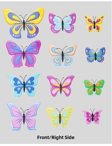 Set of 12 colorful 3D butterfly wall stickers with realistic wings and diverse patterns