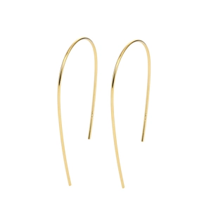 Orecchini minimalisti a forma di U in argento sterling S925 dorato lucido a specchio