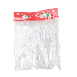 Set of 12 transparent spiral icicle ornaments for Christmas tree decoration in packaging