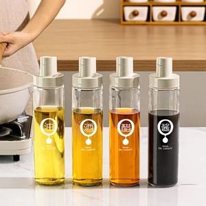 Borosilicate Glass Oil Dispenser Bottle With Gravity Automatic Flip Lid Leak Proof For Kitchen Vinegar Soy Sauce Cooking