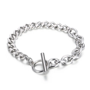 Bracelet À Maillons En Acier Inoxydable Poli Avec Fermoir À Bascule Bijoux En Titane Style INS Minimaliste Pour Hommes Femmes