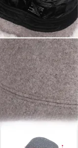 Detail view of thickened wool fisherman hat lining with size label showing 55-60cm circumference