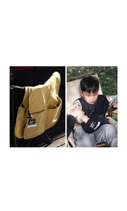 Waterproof multi-pocket kids vest for art and outdoor activities in ginger and black