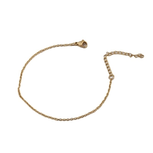 Minimalist 1.5mm stainless steel gold square cross chain with lobster clasp and extender