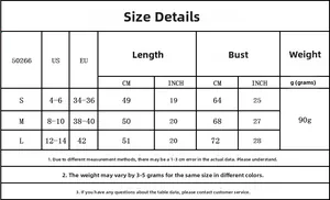 Size chart detail for lace lingerie nightdress showing US and EU measurements