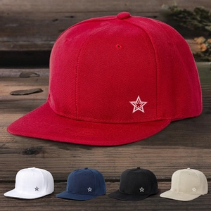 Flat Brim Baseball Cap Polyester Star Print Adjustable Breathable Street Style Snapback Hat For Men Women