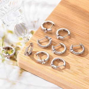 Componenti Per Orecchini A Cerchio In Rame Con Castone In Zirconia Micro Pavé Per Creazione Di Gioielli Fai Da Te Accessori Eleganti