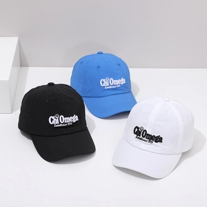 Tres colores de gorras de béisbol de secado rápido con bordado Chi Omega detalle