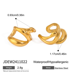 Wasserfeste goldene Edelstahl-Ohrclips mit genauen Maßen und einem Gewicht von 2,8g