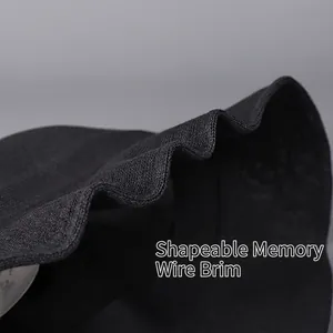 Washable paper straw cloche hat for women with shapeable memory wire brim for sun protection