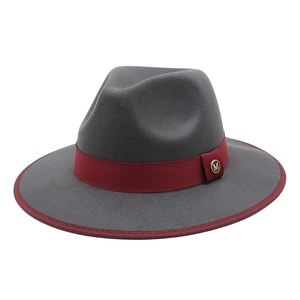 British Style Woolen Felt Fedora Jazz Hat With Metal M Buckle Vintage Wide Brim Unisex Fall Winter Warm Panama Hat