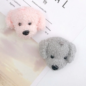 Cute teddy plush doll accessories in pink and grey colors for DIY phone cases and keychains