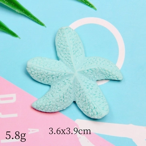 Light blue starfish resin charm for DIY crafts with 3.6x3.9cm size and 5.8g weight
