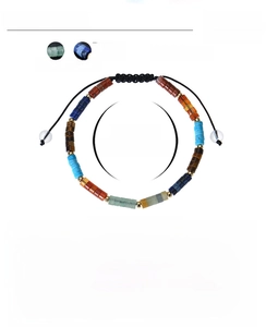 Detailed parameter display of handmade Bohemian gemstone beaded adjustable bracelet
