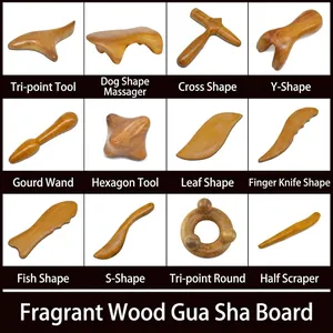 Wooden Massage Tool Gua Sha Board Scraping Stick For Body Neck Face Relaxation Wellness Natural Wood Manual Acupoint Massager