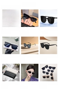 Detailed grid of assorted cat-eye and retro sunglasses with stylish leather cases