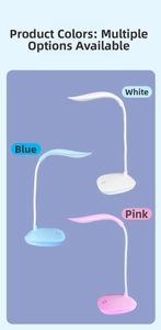 Three color options for the LED desk lamp with a 360-degree flexible gooseneck tube