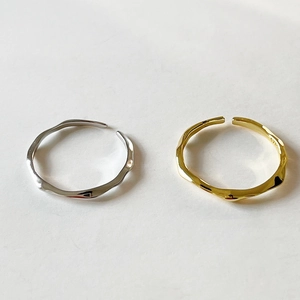 925 Sterling Silver Ring Irregular Wave Minimalist Adjustable Thin Finger Jewelry For Women Girls
