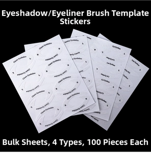 Disposable eyeshadow and eyeliner stencil stickers showing classic and cat-eye makeup styles
