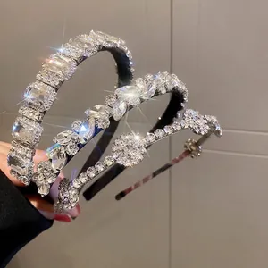 Cerchietto Per Capelli Di Lusso In Lega Con Strass Cristallo Design Geometrico Quadrato Foglia Accessori Per Capelli Lucidi Per Donne