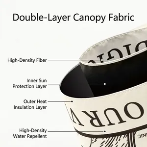 French vintage double-layer sun umbrella with UV protection and high-density water-repellent fabric