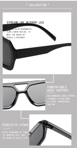 Detailed views of ergonomic temples, comfortable nose pads, and durable hinges on sunglasses