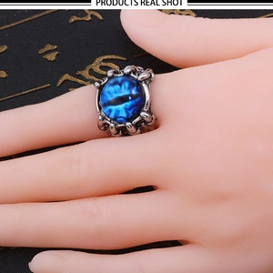 Dragon Claw Evil Eye Ring Vintage Alloy Gothic Punk Adjustable Eyeball Finger Jewelry For Men And Women