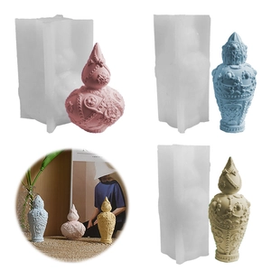 Silicone Mold Retro Embossed Bottle Jar Shapes For DIY Candle Making Plaster Soap Craft Baroque Pattern Home Decor