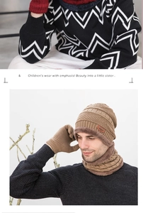 Détail de l'ensemble de tricot hiver avec doublure épaisse en fausse fourrure