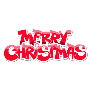 Pink Merry Christmas window decal with gradient lettering and snowflake detail for holiday decor