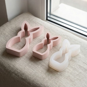 Moule en silicone lapin minimaliste pour bougies en résine DIY et plâtre