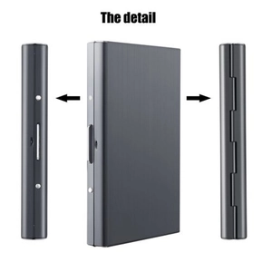 Slim brushed metal credit card holder for men and women with anti-theft RFID protection