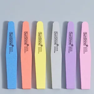 Professional Nail Files Sponge Buffer 100/180 Grit Double Sided Washable Manicure Tools Rhombus Shaped