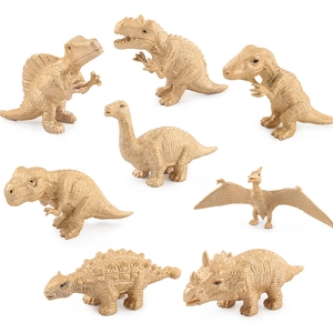 Gold Dinosaur Figures Solid Plastic Jurassic Tyrannosaurus Triceratops Pterosaur Realistic Animals Model Desktop Decor Gift
