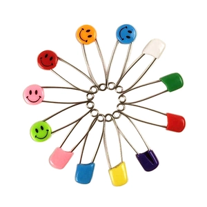 Spille da Balia per Neonati Con Faccina Sorridente Colorate Testa in Plastica Spille in Metallo a Forma di U per Vestiti Bambini