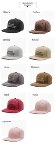 Nine-grid display of various colored snapback hats with Scenario Planning embroidery
